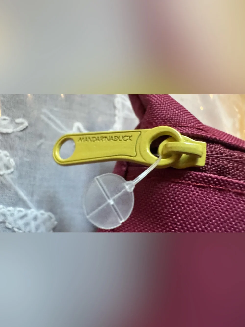 Mandarina Duck Wine Red Travel Pouch